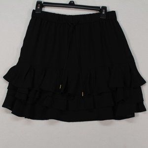 Banana Republic  Skirt Women's 4 Black Ruffles Solid